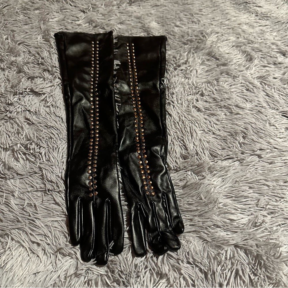 Women's Faux Leather elbow lenght Gloves